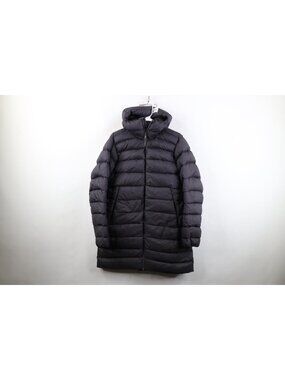 AS IS Arcteryx Seyla Womens Medium Goose Down Hooded Puffer Jacket Coat Purple